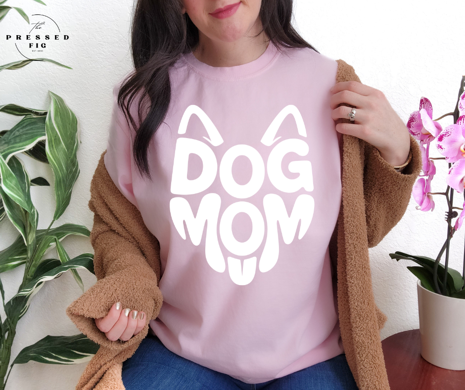 Bold White Dog Mom Tee