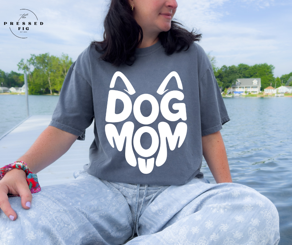 Bold White Dog Mom Tee