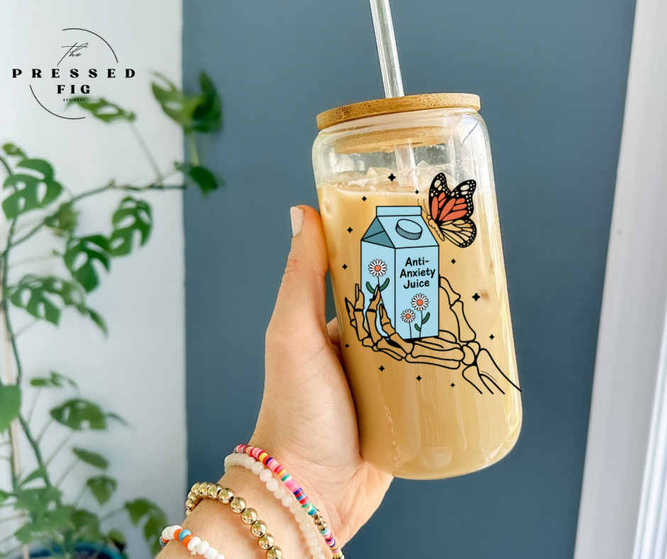 Mental Health Glass Cup – Choose Your Design