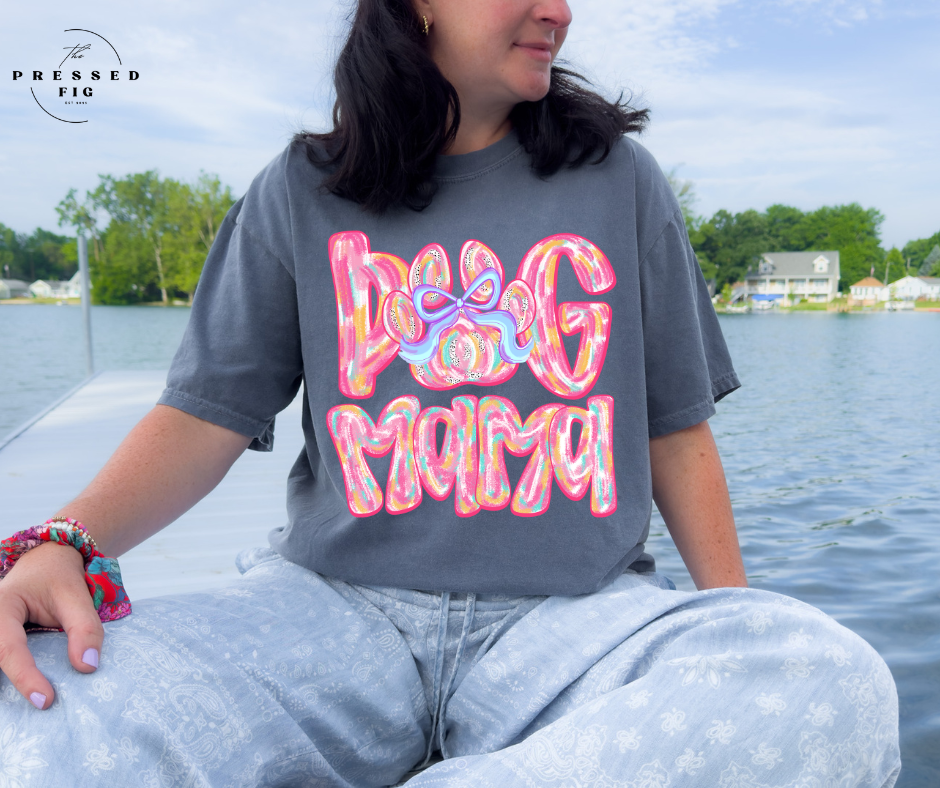 Retro Bubble Dog Mama Tee