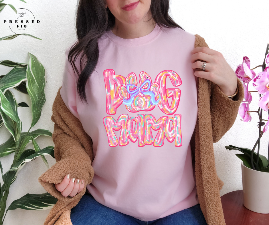 Retro Bubble Dog Mama Tee