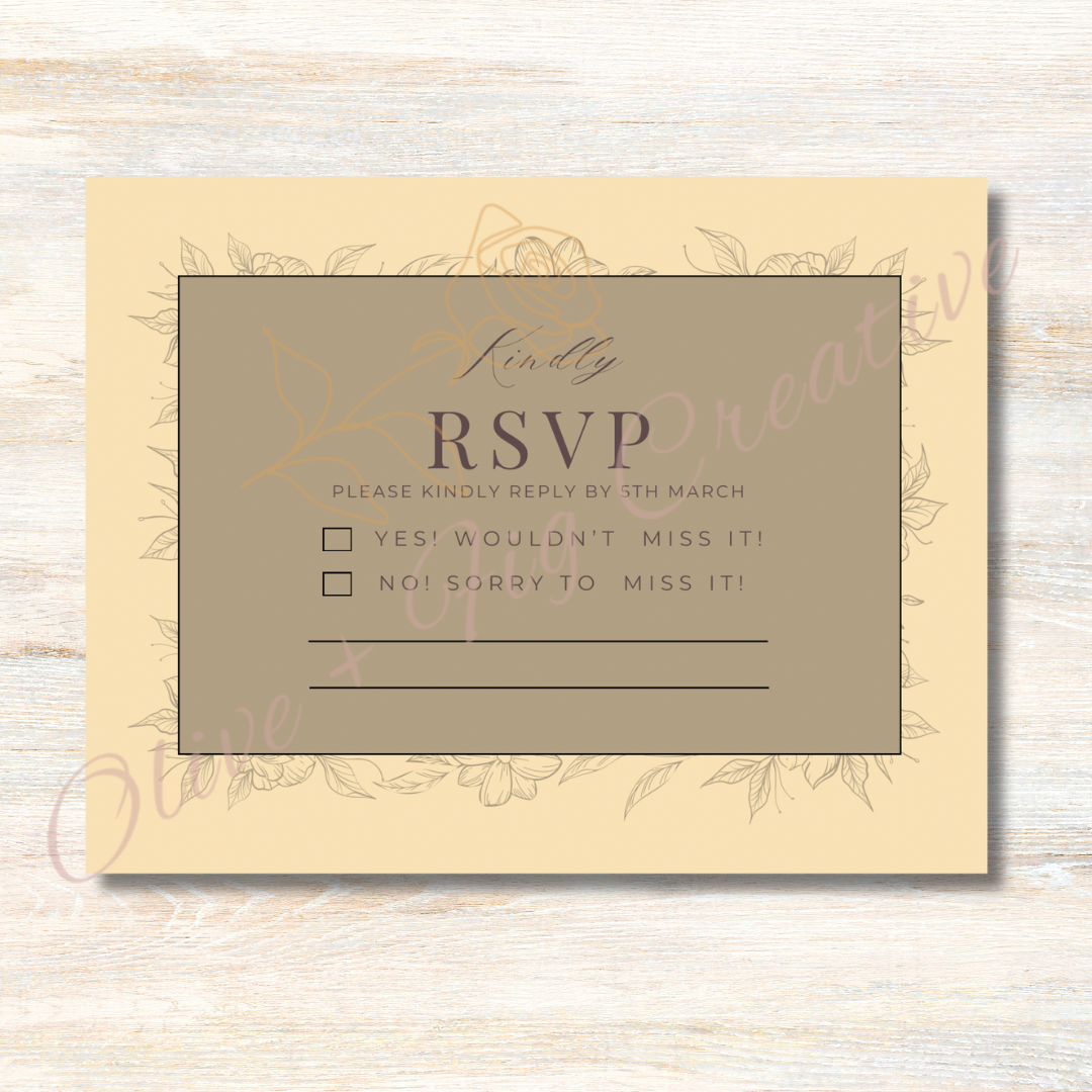 Autumn Romance Wedding Invitation Suite – Warm Florals & Regal Details