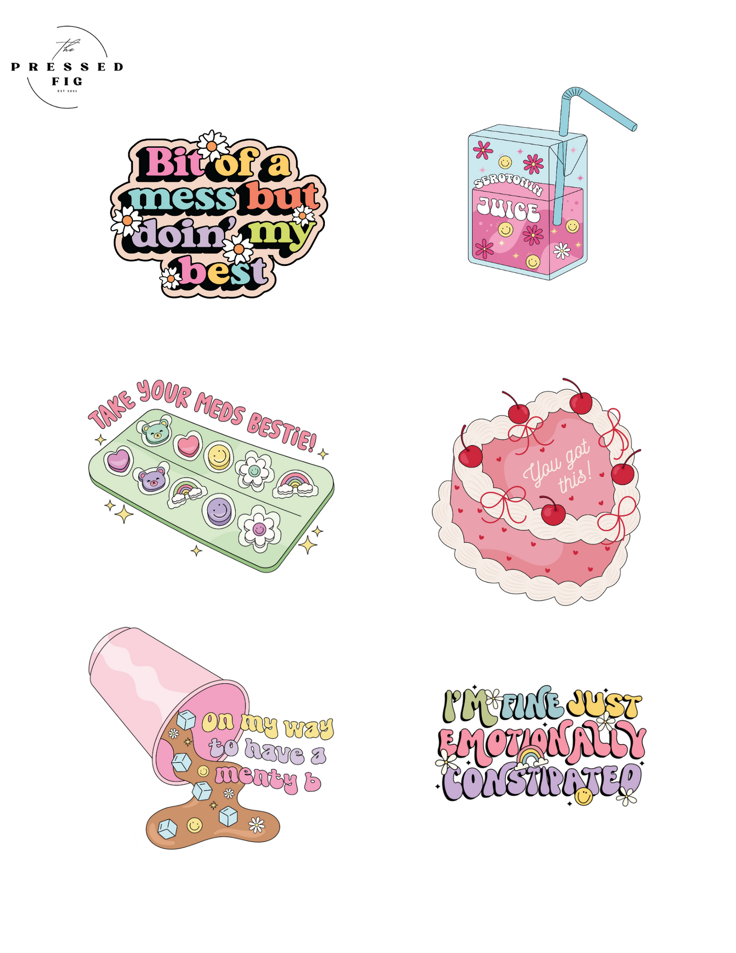 Cozy Chaos Vinyl Sticker Collection – Individual or Bundle