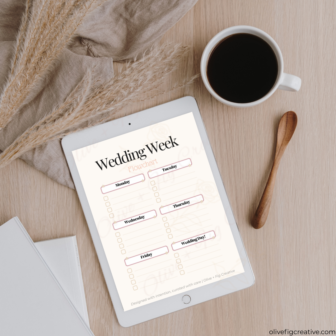 Wedding Week Flowchart — Free Download