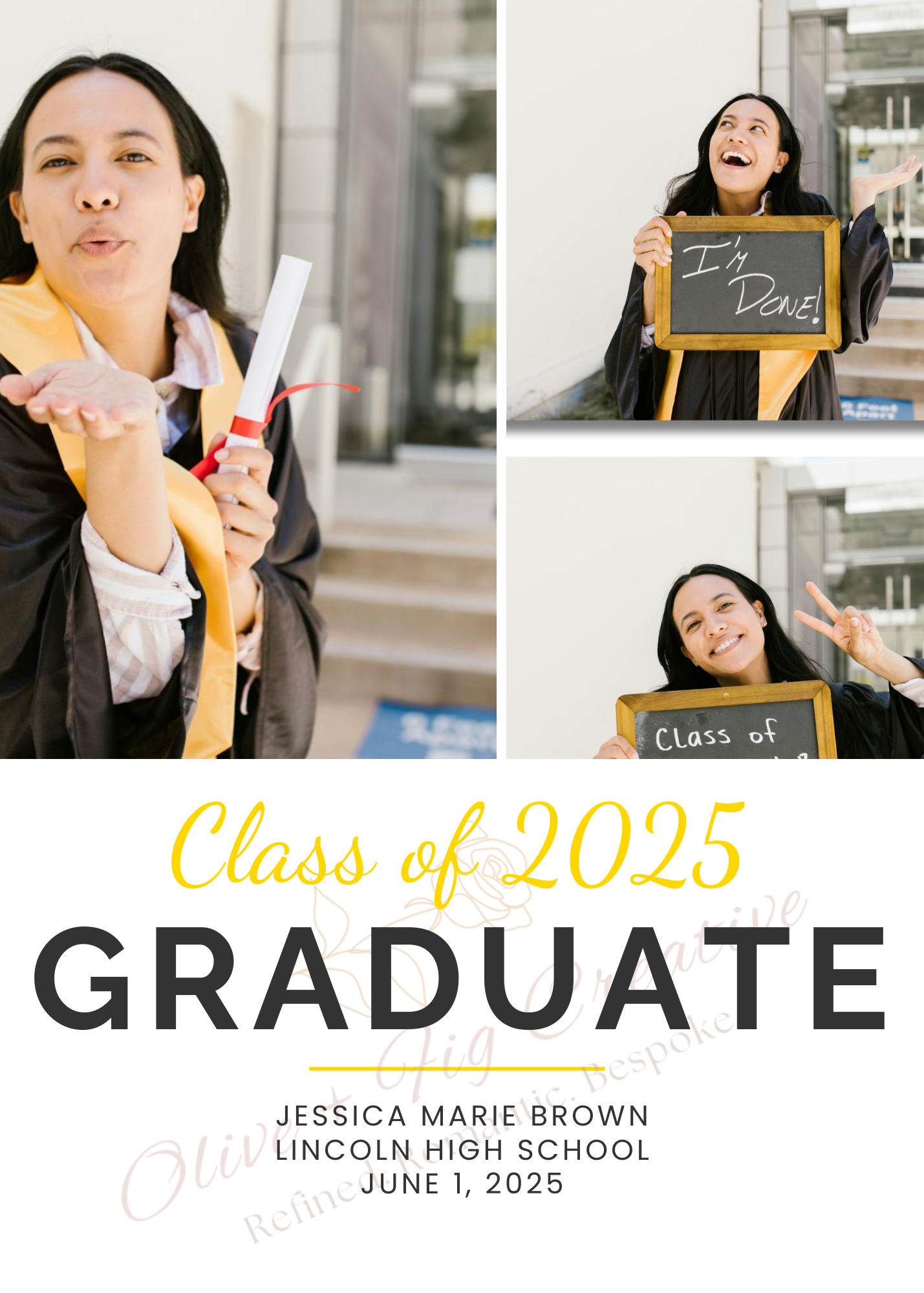 Bright Grad Photo Collage Invitation – Bold & Joyful Senior Style