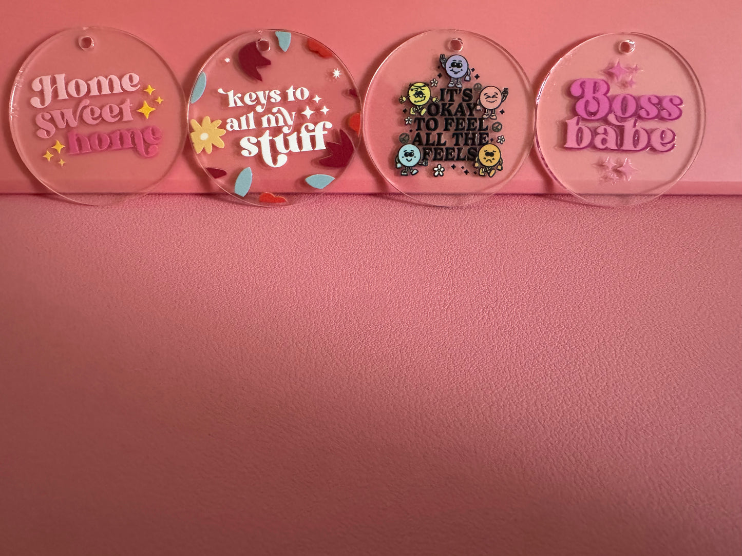 Acrylic Keychain Charms β Bold, Sweet & Sassy Vibes