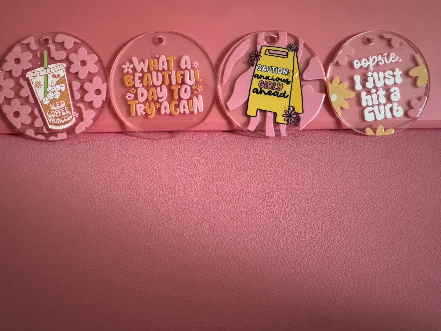 Acrylic Keychain Charms β Bold, Sweet & Sassy Vibes