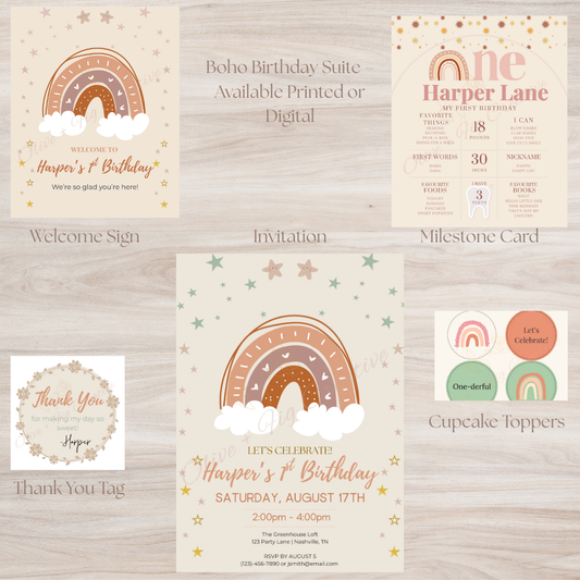 Boho Birthday Suite – Soft & Sweet 1st Birthday Theme