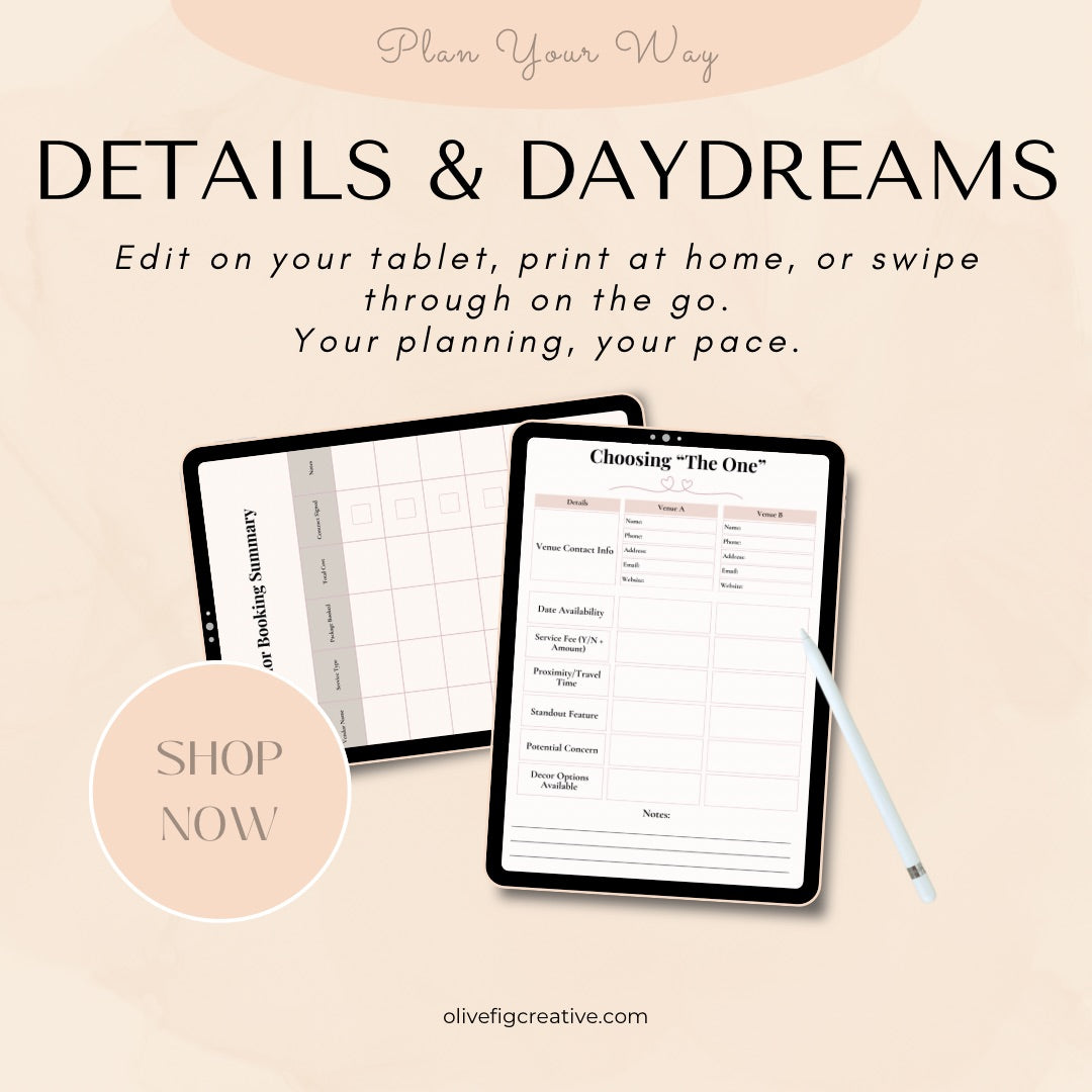 Details & Daydreams – A Wedding Planner for the Intentional Bride