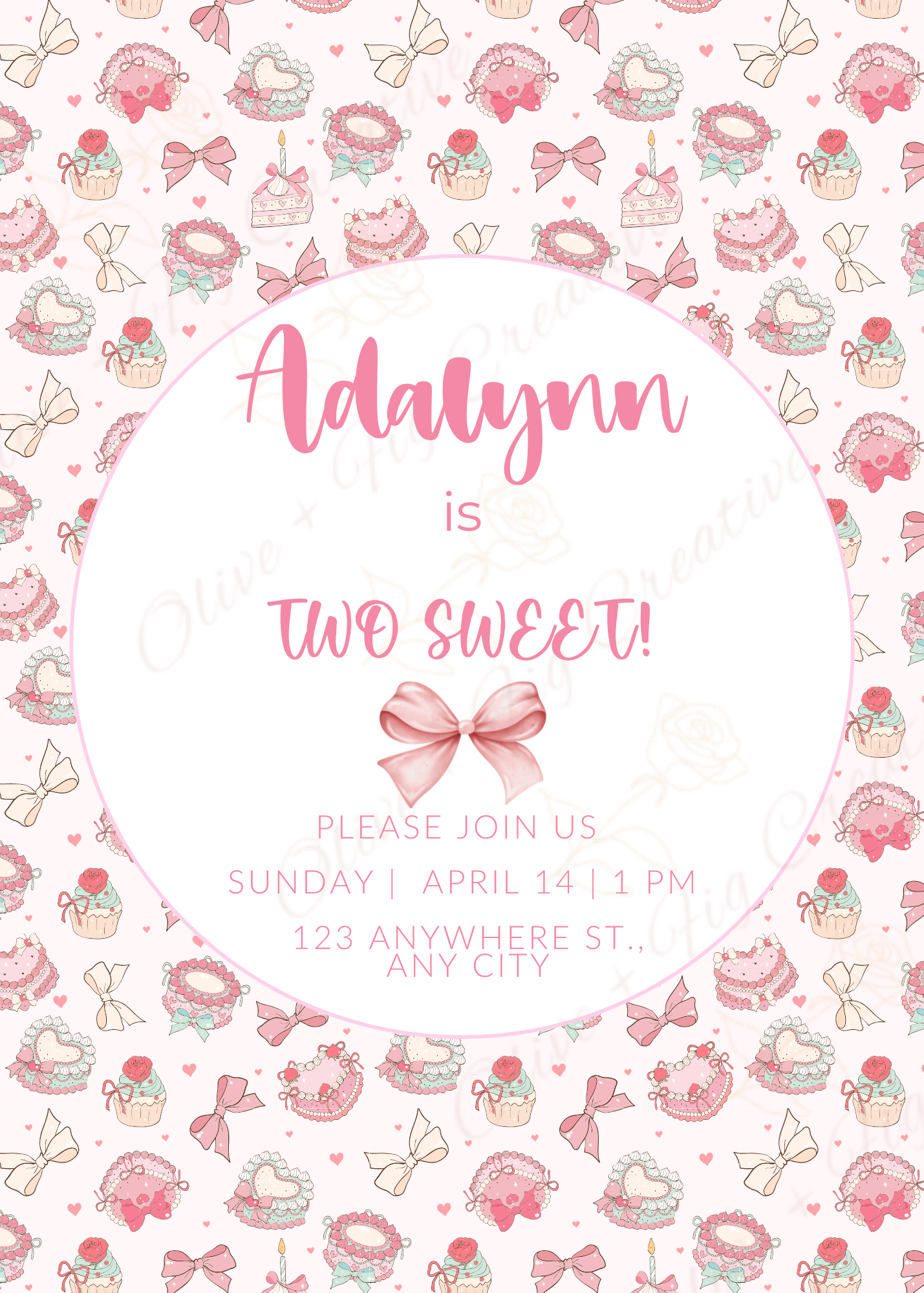 Two Sweet Birthday Invitation