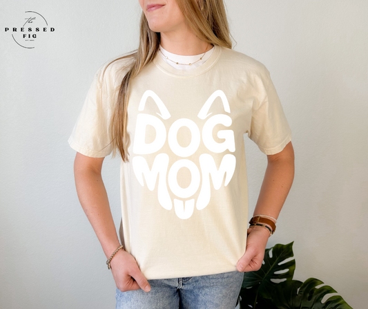 Bold White Dog Mom Tee