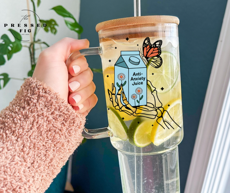 Mental Health Glass Cup – Choose Your Design