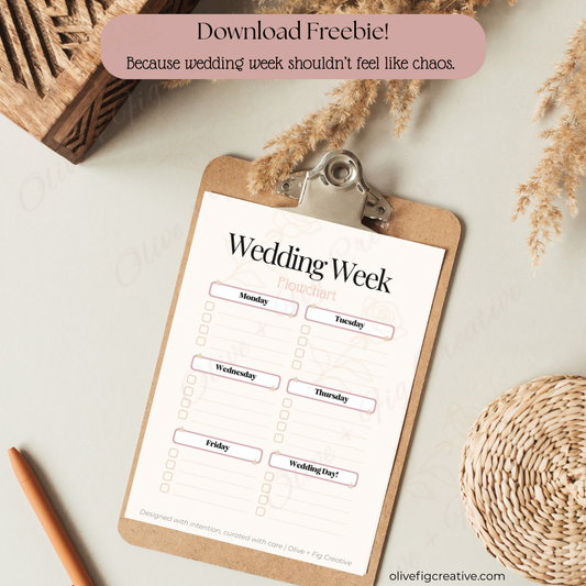 Wedding Week Flowchart — Free Download