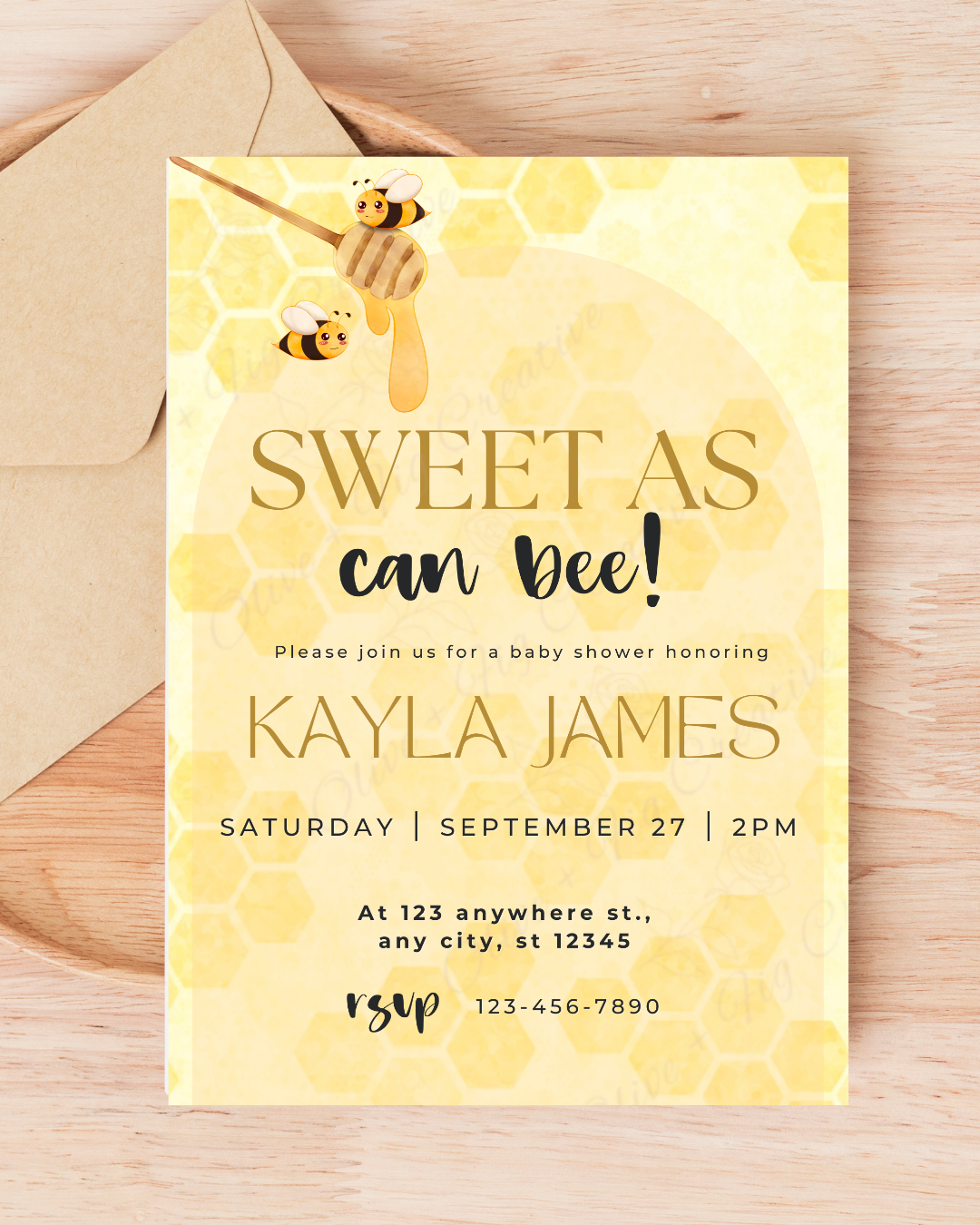 Sweet as Can Bee Baby Shower Invitation