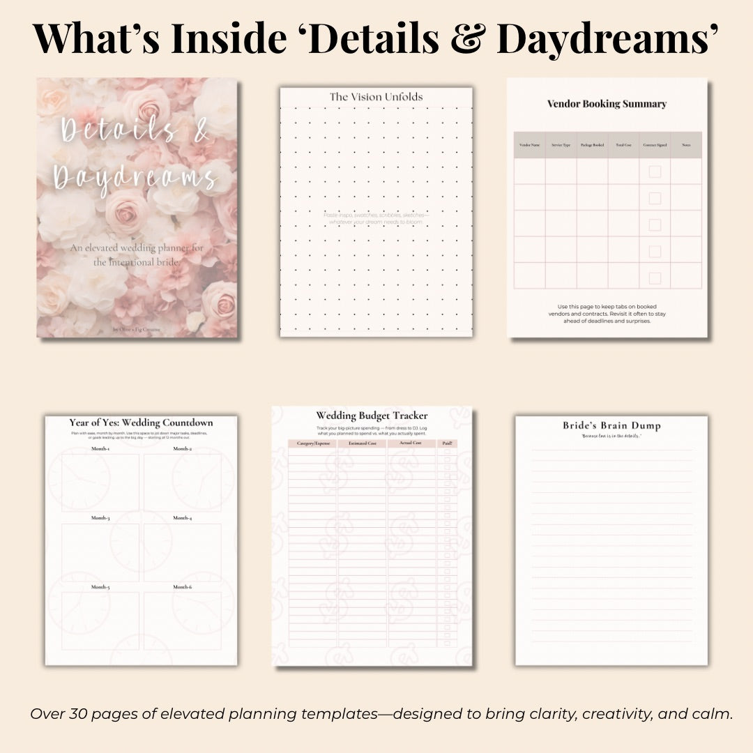 Details & Daydreams – A Wedding Planner for the Intentional Bride